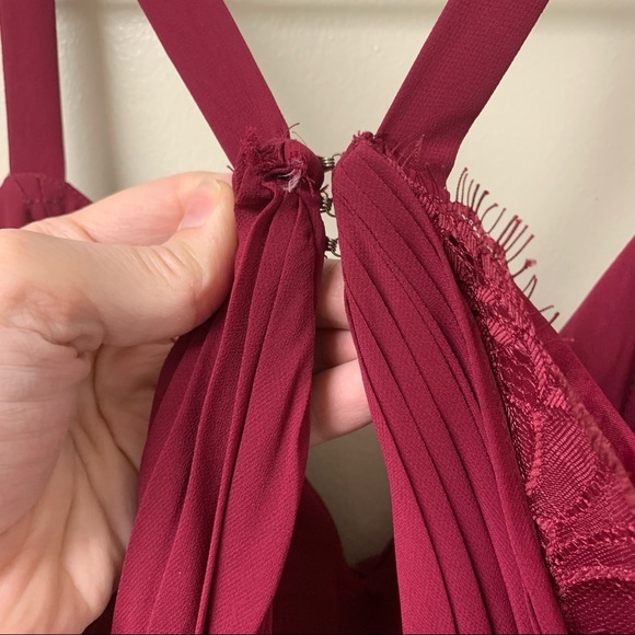 Hayley Paige Occasions Chiffon And Lace Keyhole Cutout Back Dress Size‎ 12 - Picture 12 of 13